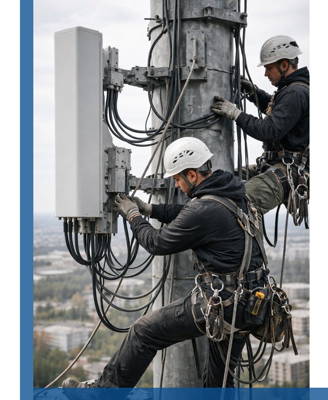 Монтаж оборудования связи на мачте в Оренбурге с пусконаладкой