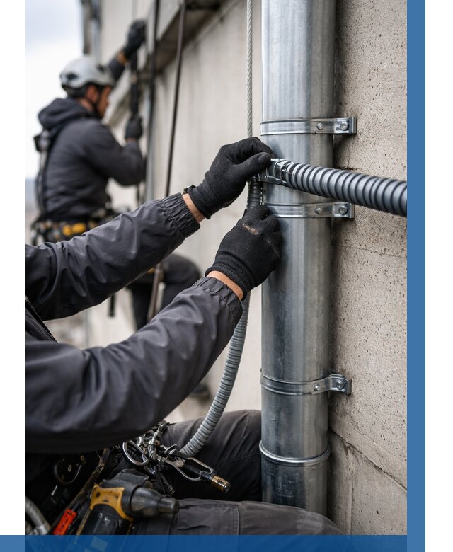 Монтаж гофры для кабеля в Оренбурге от 305 р. | ВЫСОТНИК-Рнб