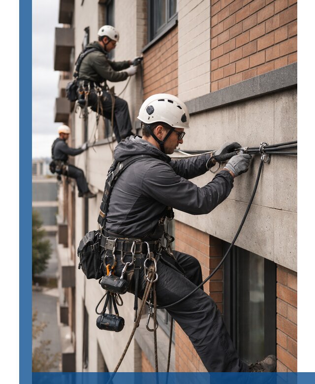 Крепление кабеля на фасаде монтаж и крепеж в Оренбурге