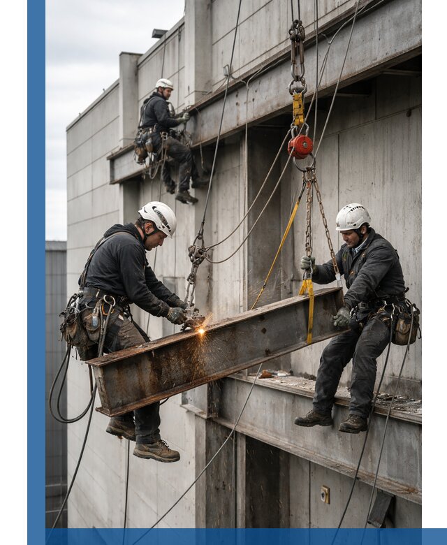 Демонтаж металлоконструкций на высоте в Оренбурге под ключ