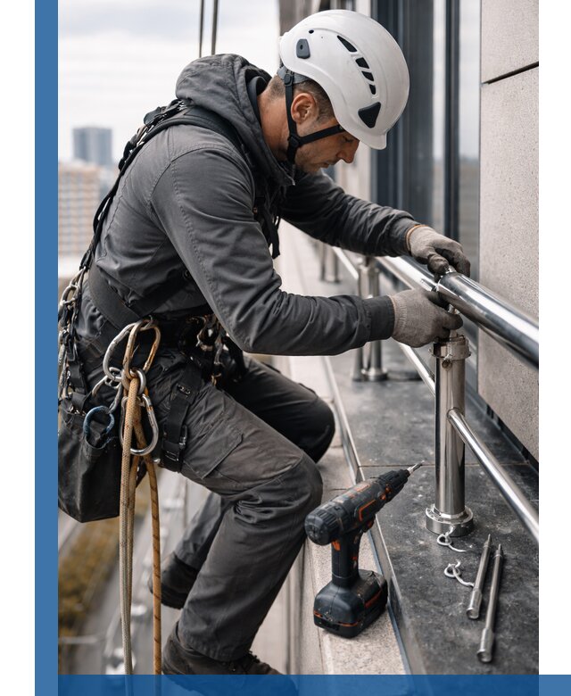 Монтаж ограждений на высоте в Оренбурге для зданий и конструкций