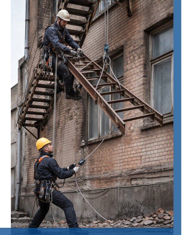 Демонтаж пожарной лестницы в Оренбурге от 12203 р. | ВЫСОТНИК-Рнб
