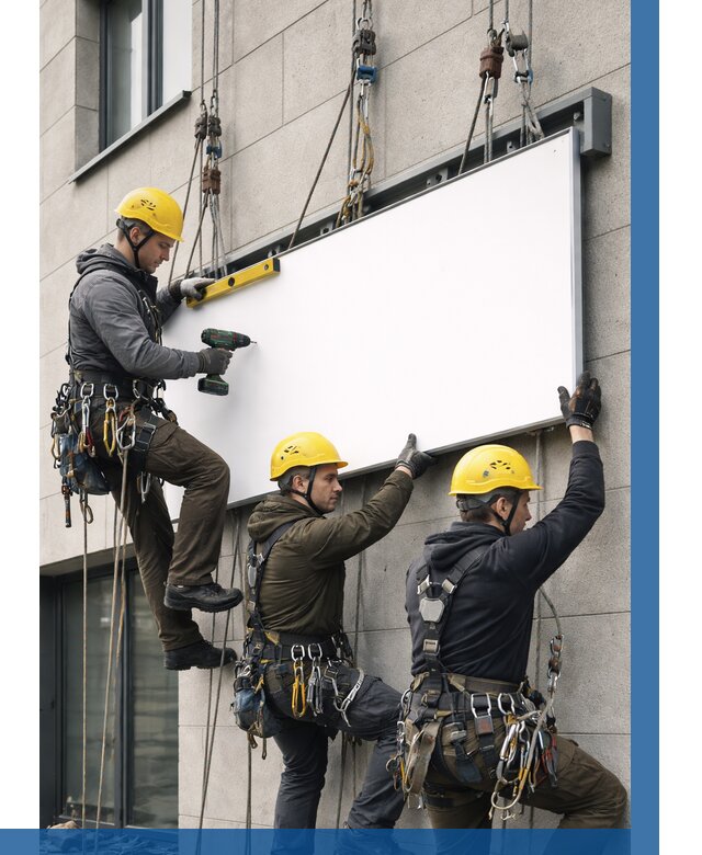 Монтаж рекламной вывески в Оренбурге от 8135 р. | ВЫСОТНИК-Рнб