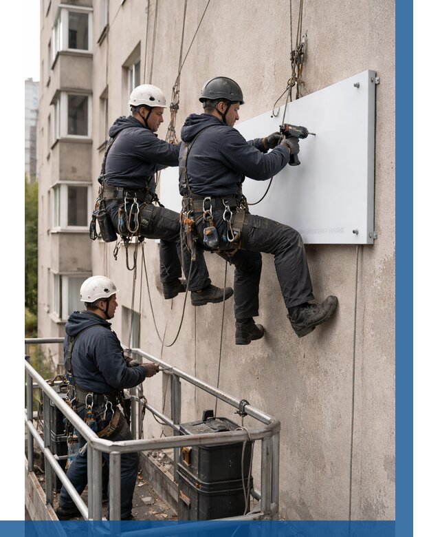 Монтаж табличек и указателей в Оренбурге от 3559 р. | ВЫСОТНИК-Рнб