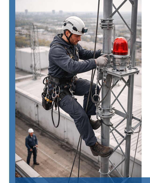 Монтаж заградительных огней и обслуживание объектов в Оренбурге