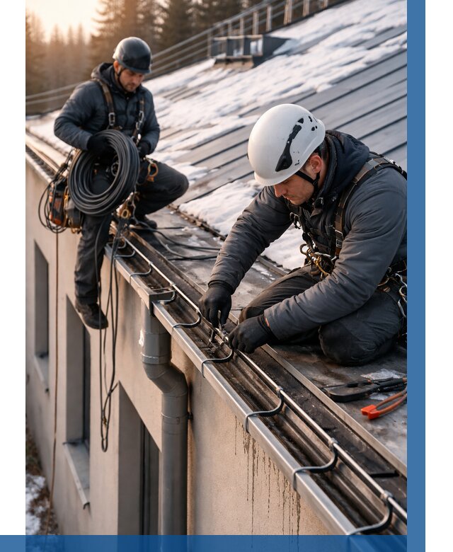 Монтаж греющего кабеля на кровле в Оренбурге от 458 р. | ВЫСОТНИК-Рнб