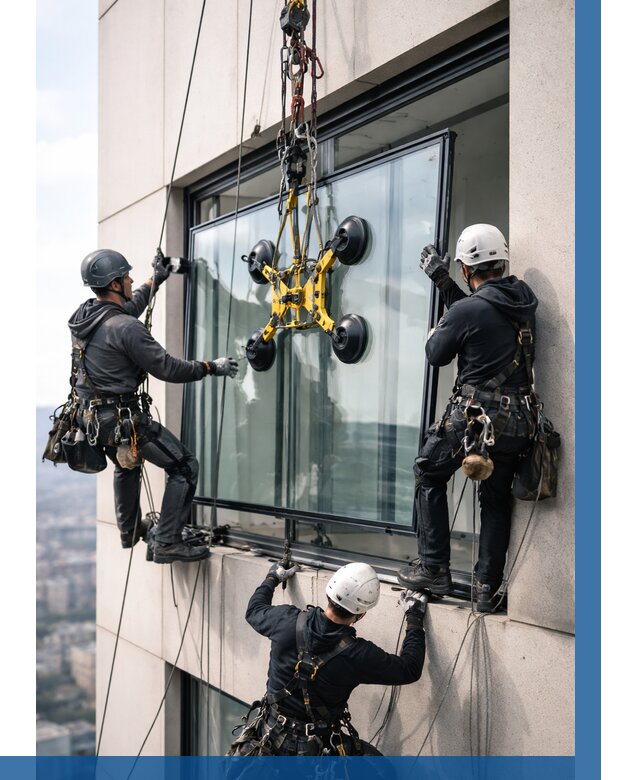 Монтаж стеклопакетов на высоте в Оренбурге от 3254 р. | ВЫСОТНИК-Рнб