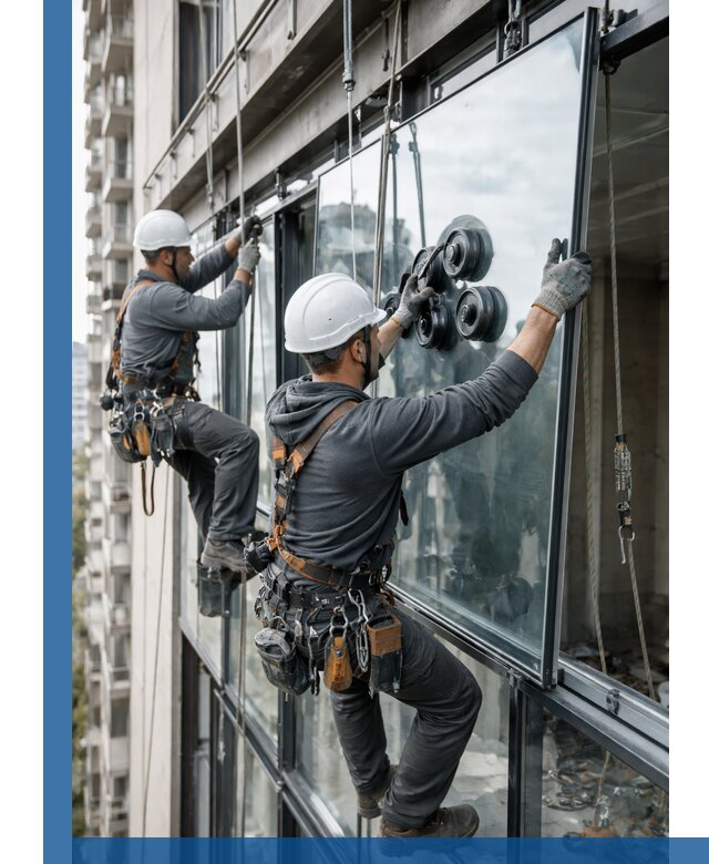 Витражное остекление фасадов и лоджий в Оренбурге под ключ