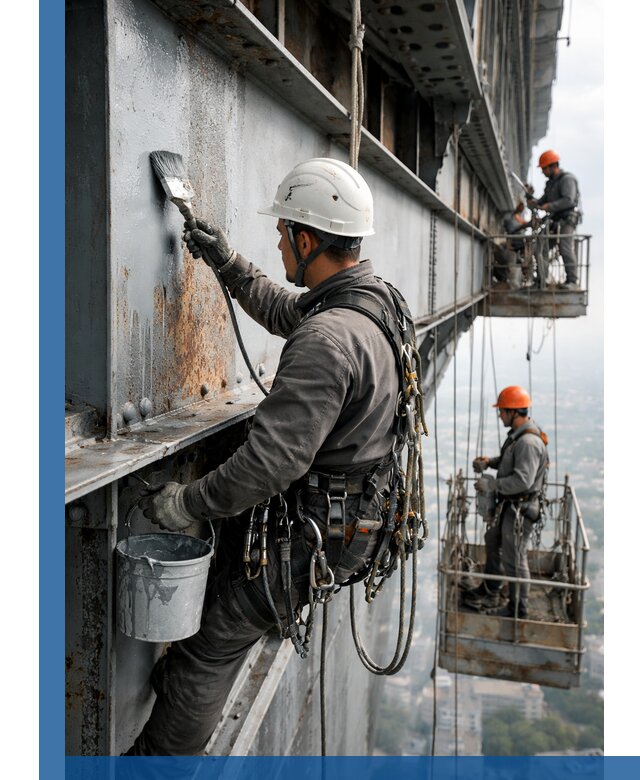 Покраска металлоконструкций на высоте в Оренбурге профессионально