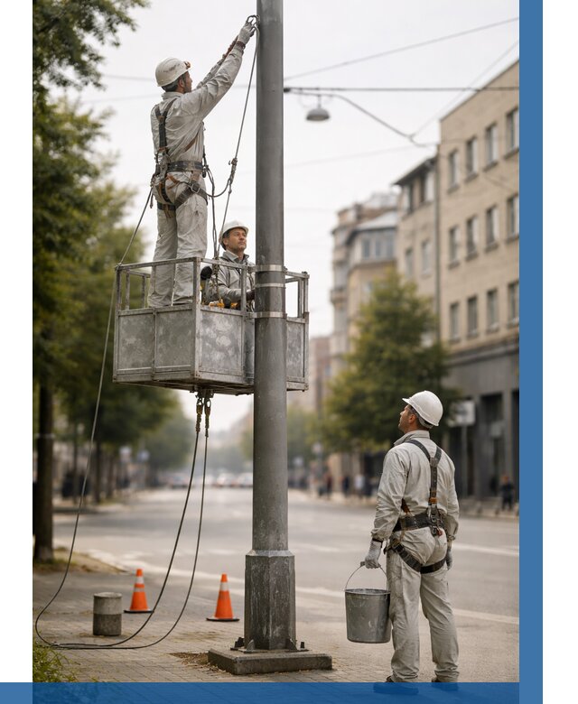 Покраска опор освещения в Оренбурге от 5085 р. | ВЫСОТНИК-Рнб