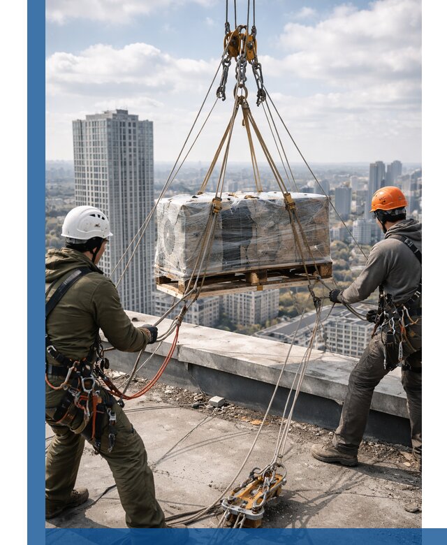 Подъем и монтаж крупногабаритных грузов на крышу в Оренбурге