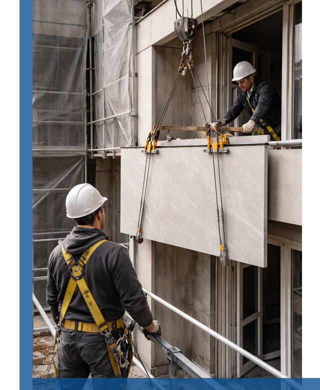 Подъем керамогранита на этаж в Оренбурге грузчиками и техникой