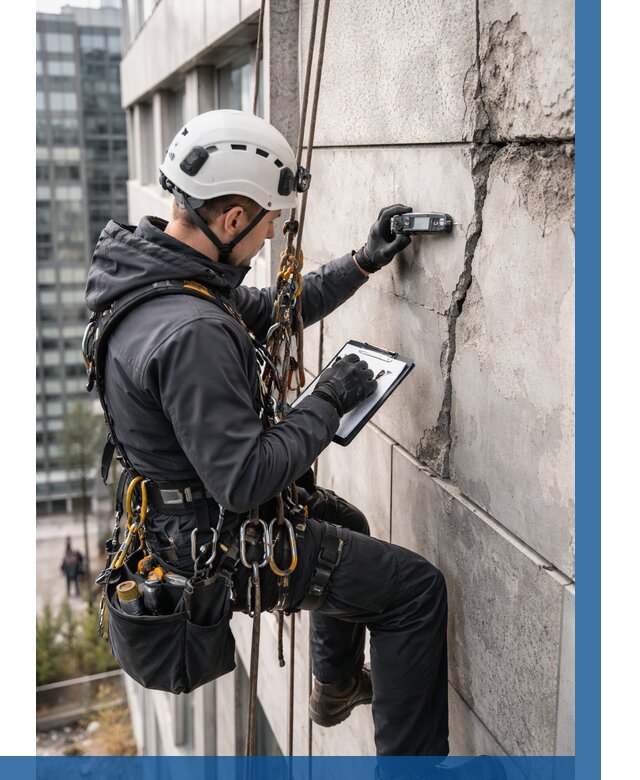 Обследование фасада альпинистами в Оренбурге от 122 р. | ВЫСОТНИК-Рнб