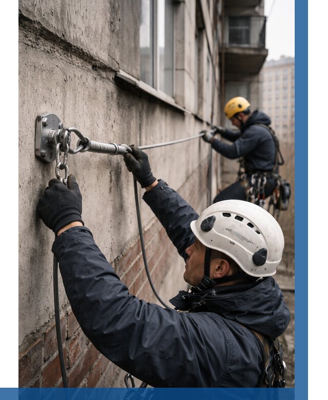 Монтаж анкерных линий в Оренбурге от 3051 р. | ВЫСОТНИК-Рнб
