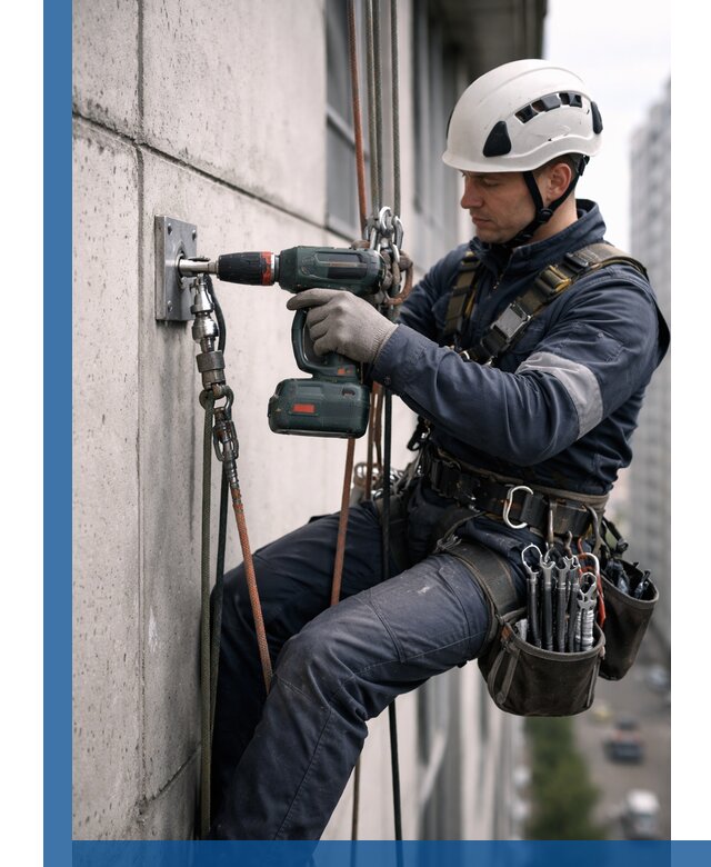 Установка анкерных точек для высотных работ в Оренбурге